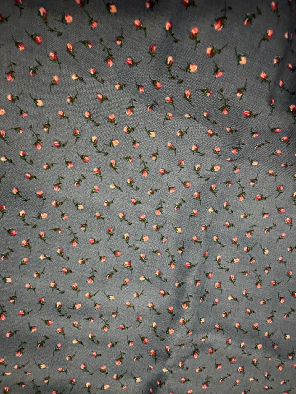 Dark Blue Fabric with Rose buds